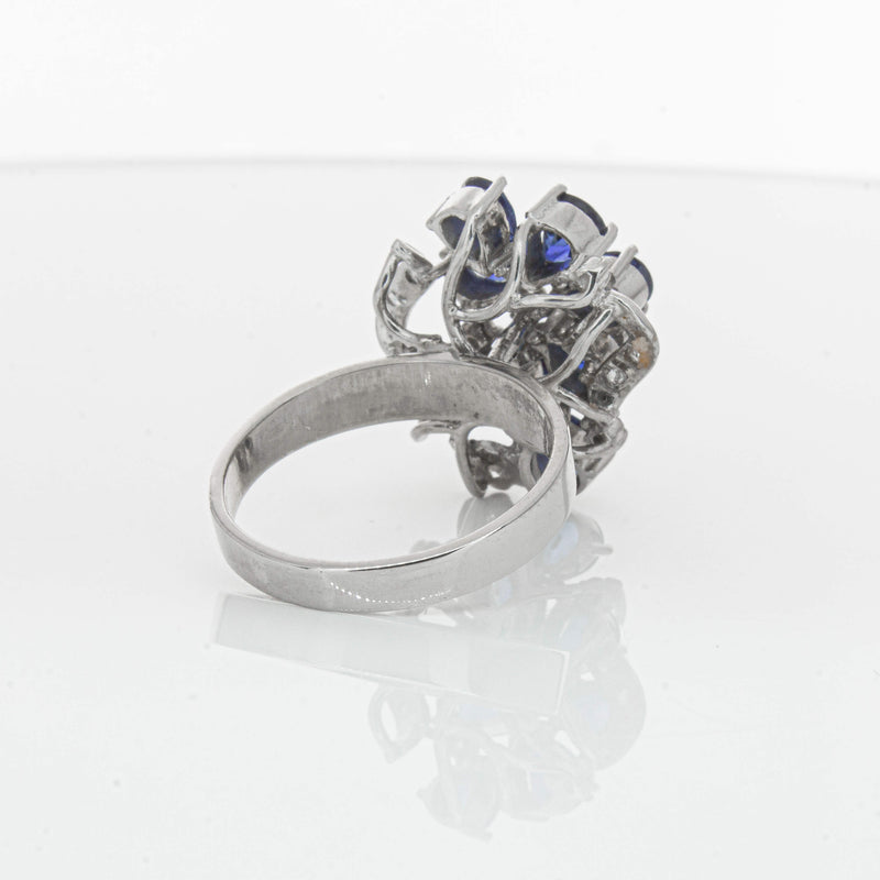 Deja Vu Silver/Palladium/Gold Sapphire & Diamond Ring - Ring - Walker & Hall