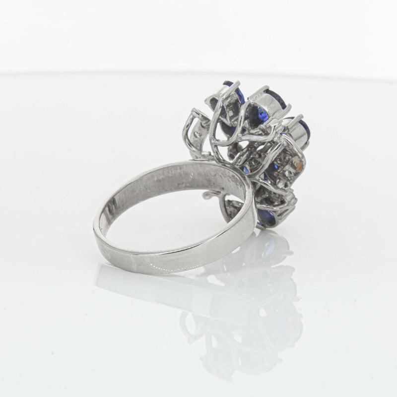 Deja Vu Silver/Palladium/Gold Sapphire & Diamond Ring - Ring - Walker & Hall