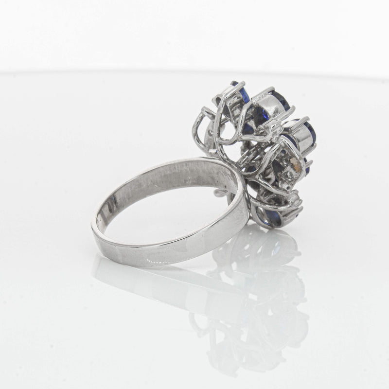 Deja Vu Silver/Palladium/Gold Sapphire & Diamond Ring - Ring - Walker & Hall