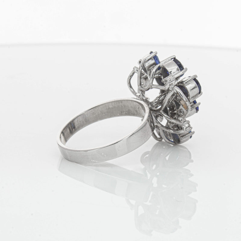 Deja Vu Silver/Palladium/Gold Sapphire & Diamond Ring - Ring - Walker & Hall