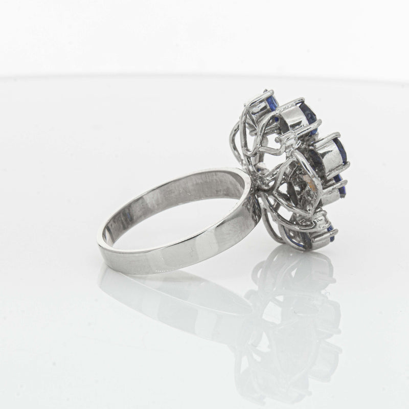 Deja Vu Silver/Palladium/Gold Sapphire & Diamond Ring - Ring - Walker & Hall