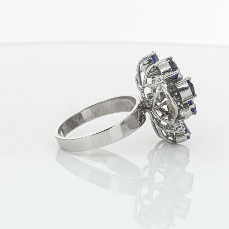 Deja Vu Silver/Palladium/Gold Sapphire & Diamond Ring - Ring - Walker & Hall