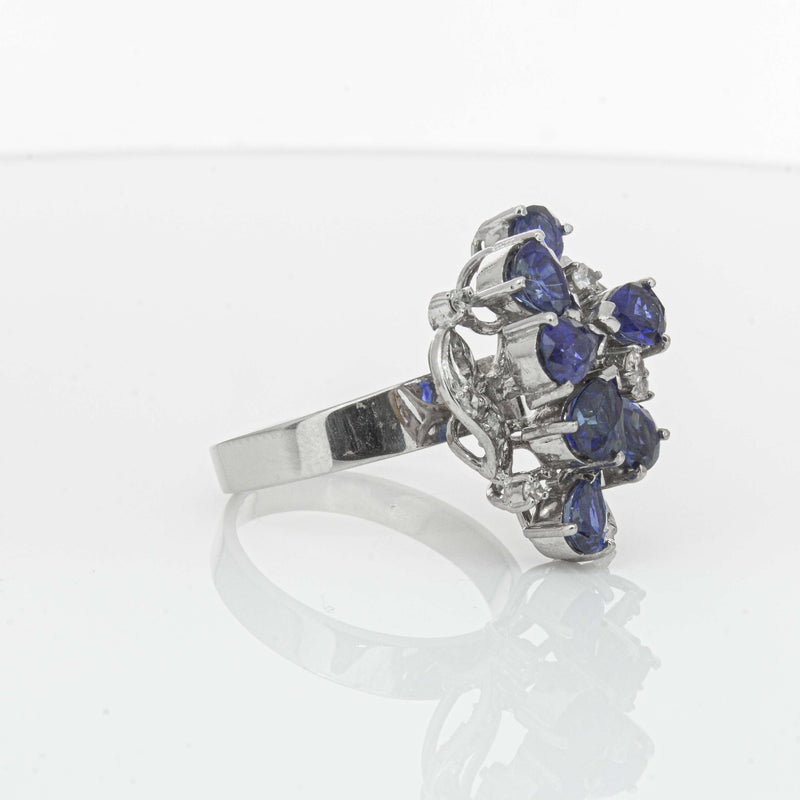Deja Vu Silver/Palladium/Gold Sapphire & Diamond Ring - Ring - Walker & Hall