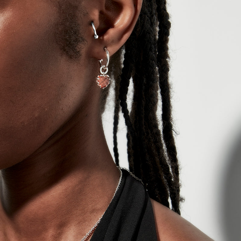 Stolen Girlfriends Club Love Anchor Earrings - Sterling Silver & Citrine-Earrings-Walker & Hall