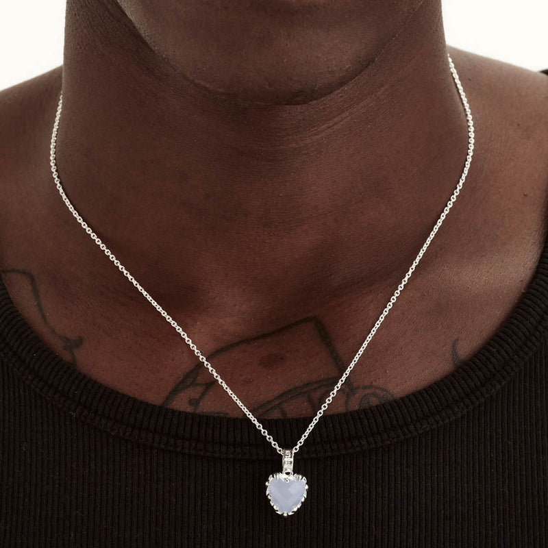 Stolen Girlfriends Club Love Claw Necklace - Sterling Silver & Blue Lace Agate-Necklace-Walker & Hall