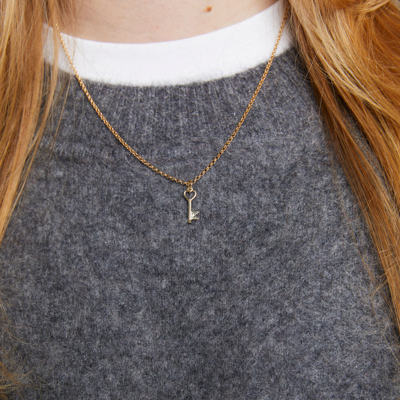 Karen Walker Super Monogram Key Necklace - Sterling Silver-Necklace-Walker & Hall