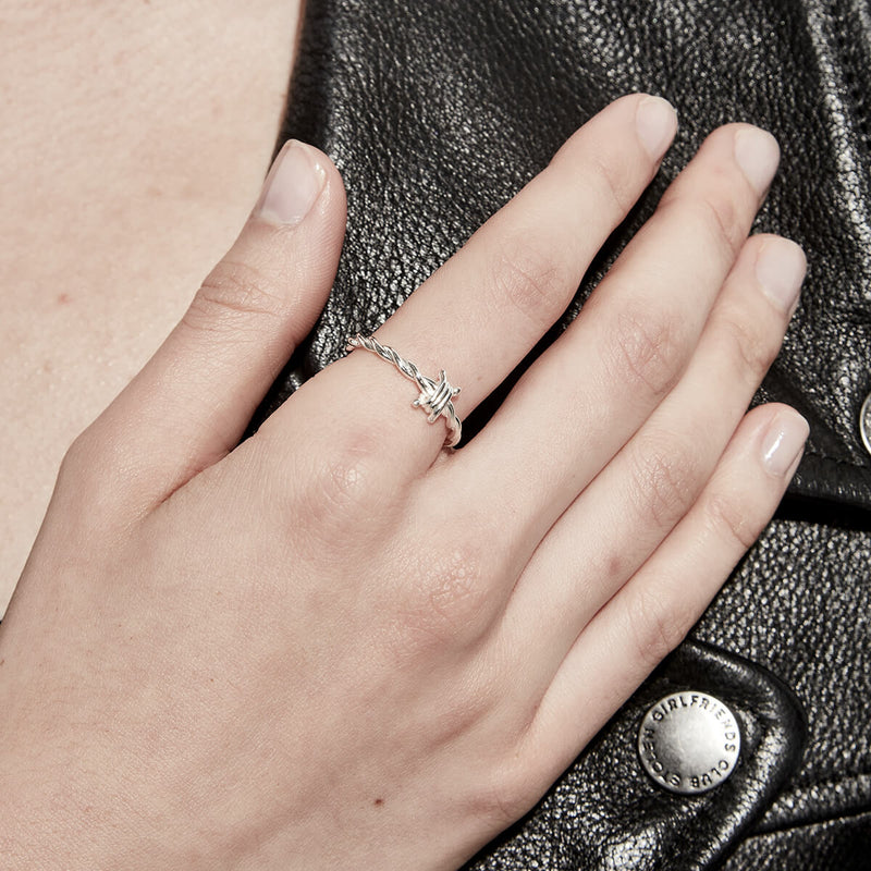 Stolen Girlfriends Club Micro Barb Ring - Sterling Silver-Ring-Walker & Hall