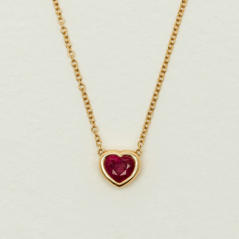 18ct Yellow Gold 1.04ct Ruby Heart Natalia Pendant - Necklace - Walker & Hall