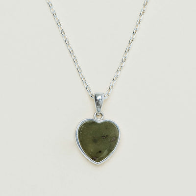 Sterling Silver Pounamu Heart Pendant - Necklace - Walker & Hall