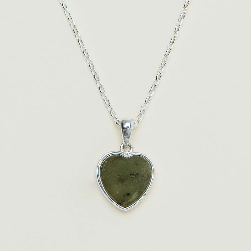 Sterling Silver Pounamu Heart Pendant - Necklace - Walker & Hall