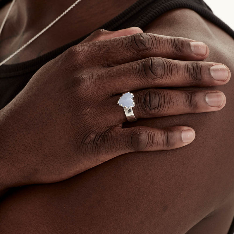 Stolen Girlfriends Club Love Claw Ring - Sterling Silver & Blue Lace Agate-Ring-Walker & Hall