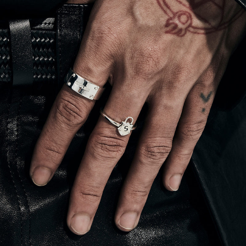 Stolen Girlfriends Club Wide Bold Band Ring - Sterling Silver-Ring-Walker & Hall