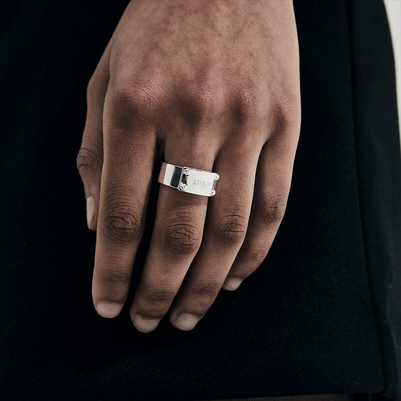 Stolen Girlfriends Club Wide Bold Band Ring - Sterling Silver-Ring-Walker & Hall
