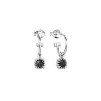Stolen Girlfriends Club Baby Claw Anchor Sleeper Earrings - Silver & Onyx - Earrings - Walker & Hall