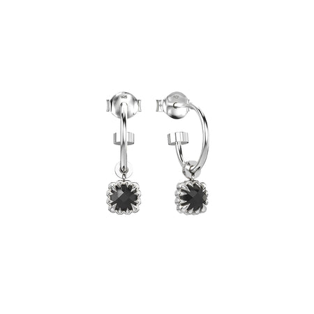 Stolen Girlfriends Club Baby Claw Anchor Sleeper Earrings - Silver & Onyx - Earrings - Walker & Hall