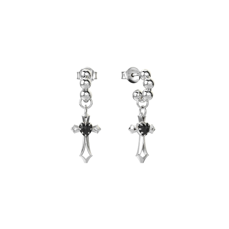 Stolen Girlfriends Club Blind Faith Earrings - Silver & Onyx - Earrings - Walker & Hall