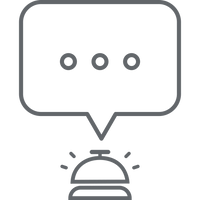 Service bell and speech bubble icon