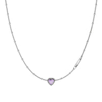 Stolen Girlfriends Club Dahlia's Heart Necklace - Pink Amethyst - Necklace - Walker & Hall