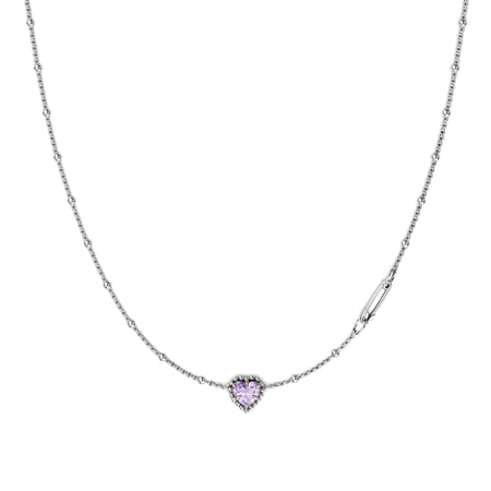 Stolen Girlfriends Club Dahlia's Heart Necklace - Pink Amethyst - Necklace - Walker & Hall