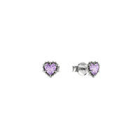 Stolen Girlfriends Club Dahlia's Heart Stud Earrings - Pink Amethyst - Earrings - Walker & Hall