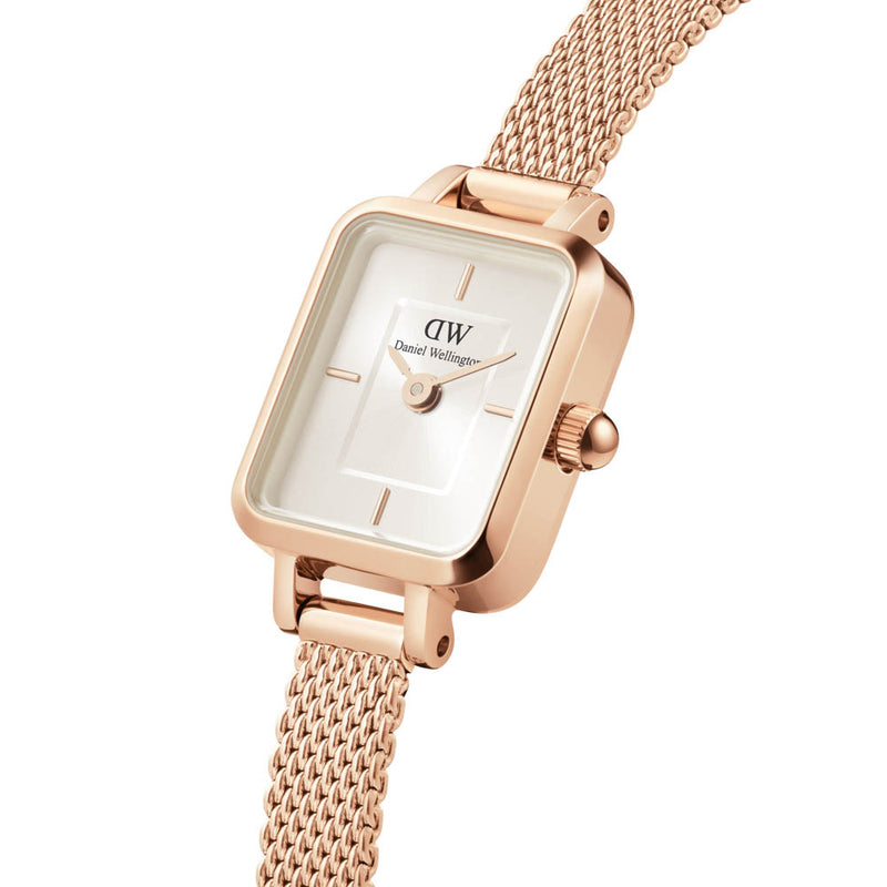 Daniel Wellington Quadro Mini Melrose Rose Gold Watch-Watch-Walker & Hall