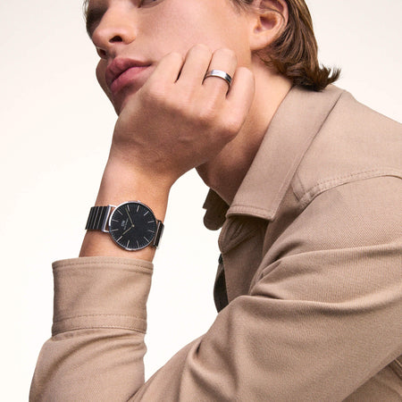 Daniel Wellington Classic Piano Link Onyx Silver Watch-Watch-Walker & Hall
