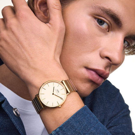 Daniel Wellington Classic Piano Link Gold Unitone Watch-Watch-Walker & Hall