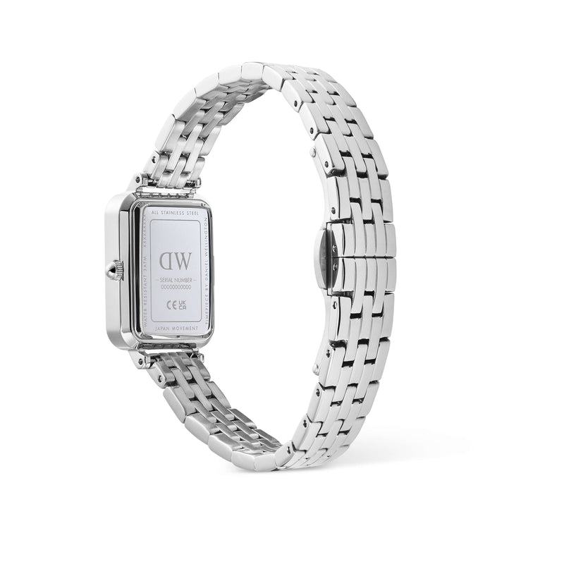 Daniel Wellington Quadro Roman Numerals Date 5-link Silver Watch - Watch - Walker & Hall