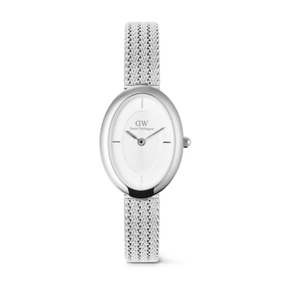 Daniel Wellington Juliette Braided Mesh White Sunray Silver Watch - Watch - Walker & Hall