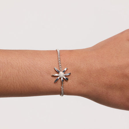 Meadowlark Daisy Charm Bracelet - Sterling Silver-Bracelet-Walker & Hall