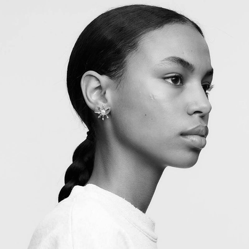 Meadowlark Medium Daisy Stud Earrings - Gold Plated-Earrings-Walker & Hall