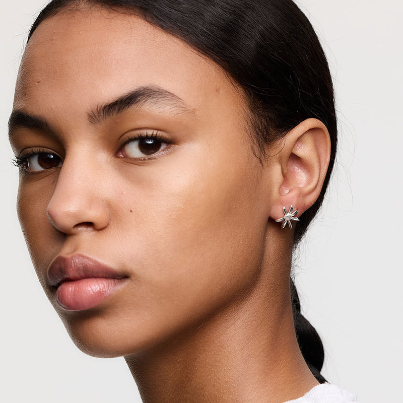 Meadowlark Small Daisy Stud Earrings - Sterling Silver-Earrings-Walker & Hall