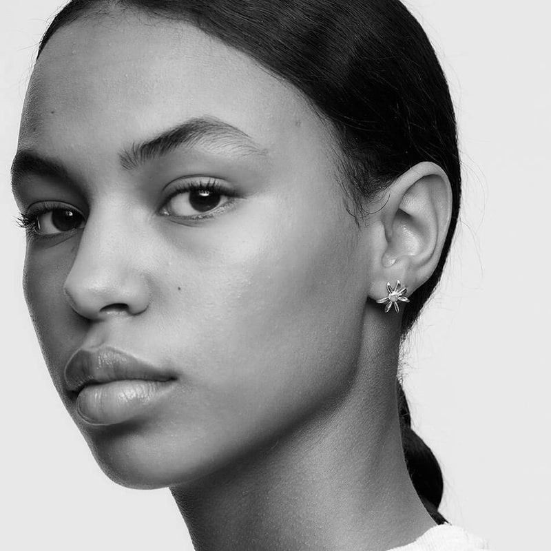 Meadowlark Small Daisy Stud Earrings - Gold Plated-Earrings-Walker & Hall