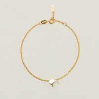 9ct Yellow Gold Noted Diamond Kiwi Bracelet (Charm + Chain) - Bracelet - Walker & Hall