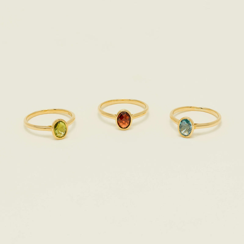 9ct Yellow Gold Garnet Iris Ring - Ring - Walker & Hall