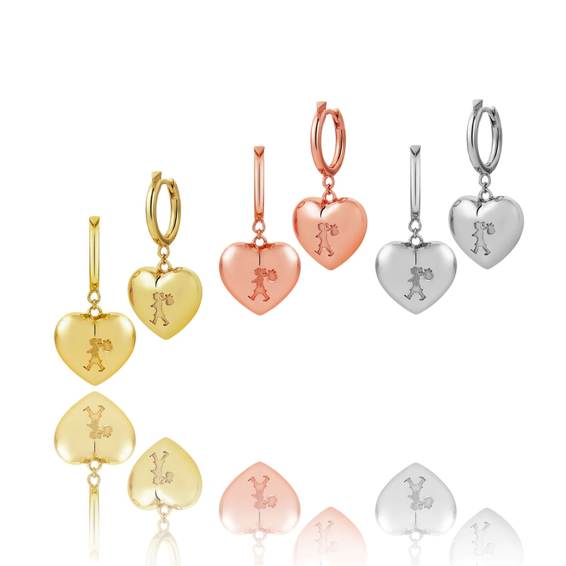 Karen Walker Runaway Heart Earrings - Gold Plated-Earrings-Walker & Hall
