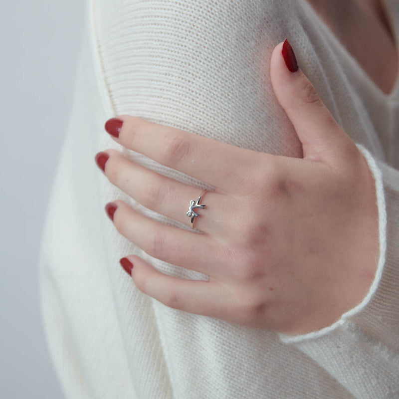 Karen Walker Mini Bow Ring - Sterling Silver-Ring-Walker & Hall