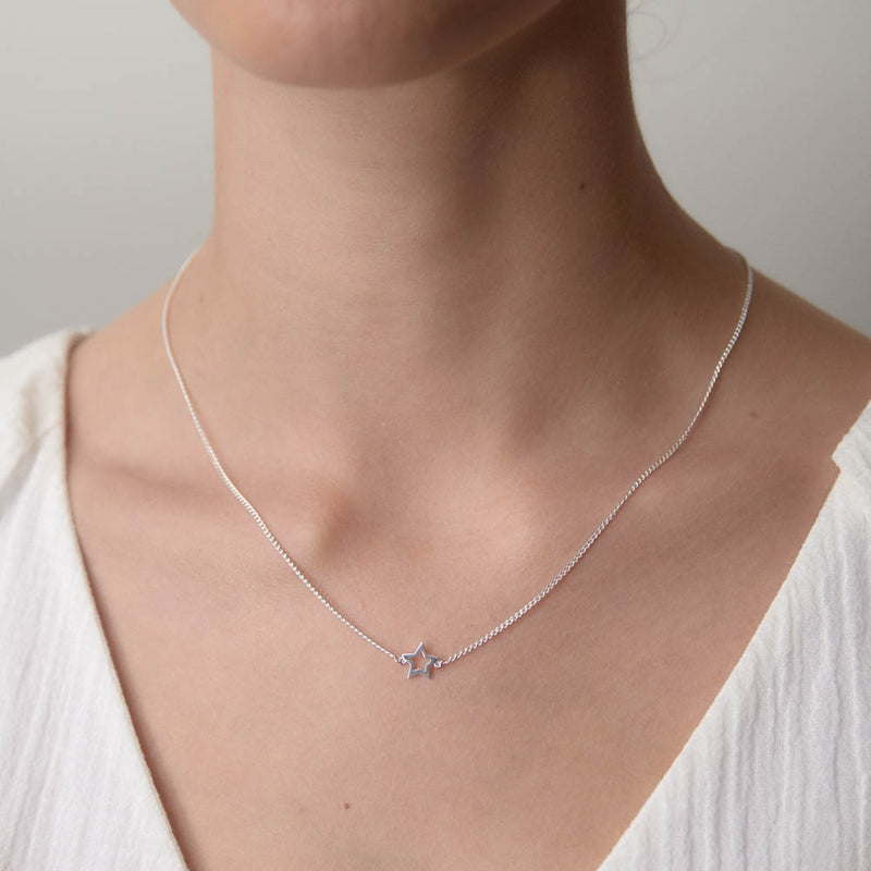 Karen Walker Mini Star Necklace - Sterling Silver-Necklace-Walker & Hall