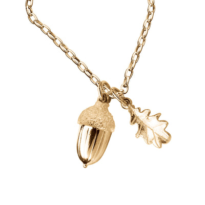 Karen Walker Acorn & Leaf Necklace - Gold Plated - Necklace - Walker & Hall