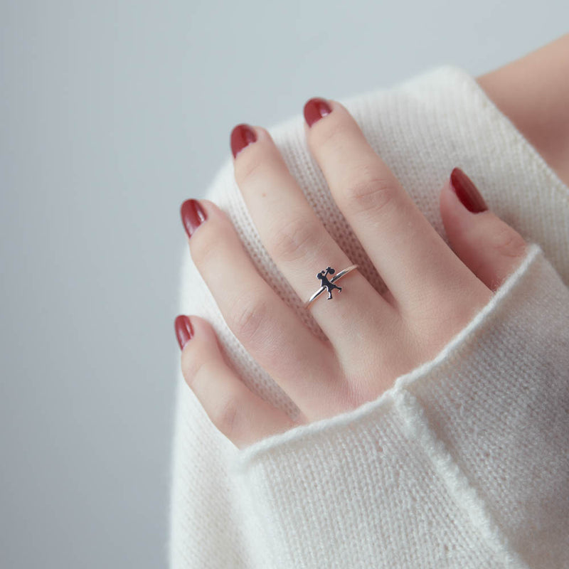 Karen Walker Mini Runaway Girl Ring - Sterling Silver-Ring-Walker & Hall