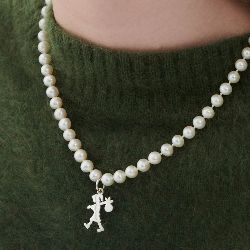 Karen Walker Girl With All The Pearls Necklace - Sterling Silver-Necklace-Walker & Hall