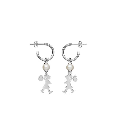 Karen Walker Girl With A Pearl Earrings - Sterling Silver-Earrings-Walker & Hall