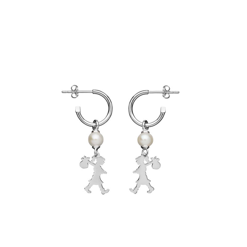 Karen Walker Girl With A Pearl Earrings - Sterling Silver-Earrings-Walker & Hall