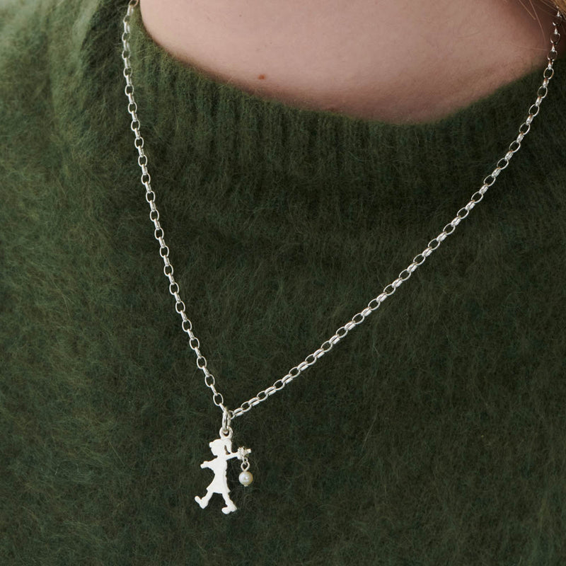 Karen Walker Girl With A Pearl Necklace - Sterling Silver-Necklace-Walker & Hall