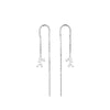 Karen Walker Runaway Girl Thread Earrings - Sterling Silver-Earrings-Walker & Hall