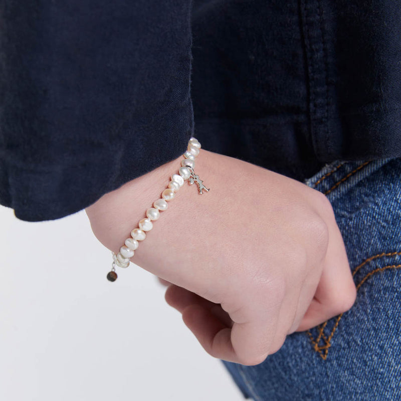Karen Walker Mini Girl With Pearls Bracelet - Sterling Silver-Bracelet-Walker & Hall