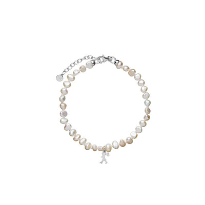 Karen Walker Mini Girl With Pearls Bracelet - Sterling Silver-Bracelet-Walker & Hall