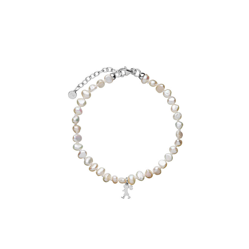 Karen Walker Mini Girl With Pearls Bracelet - Sterling Silver-Bracelet-Walker & Hall