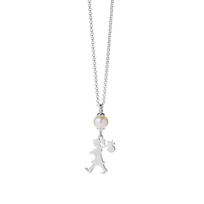 Karen Walker Girl & The Pearl Necklace - Sterling Silver-Necklace-Walker & Hall