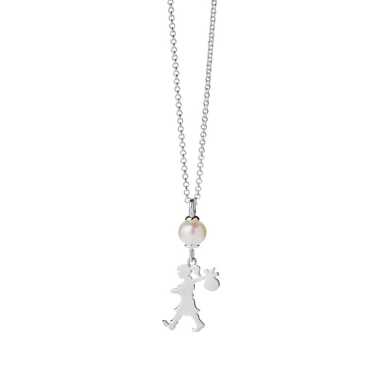 Karen Walker Girl & The Pearl Necklace - Sterling Silver-Necklace-Walker & Hall